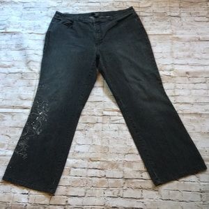 Venezia Bootcut Blk Jean w/ Sparkle Detail. 22/24W